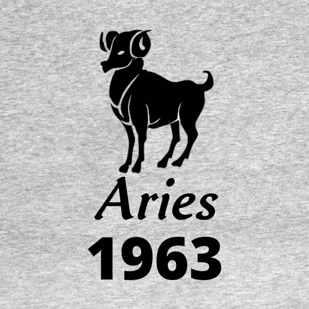 Black Aries Zodiac 1963 by Down Home Tees